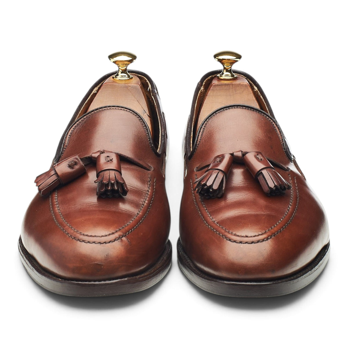 '560' Brown Leather Tassel Loafers UK 9 US 10 E