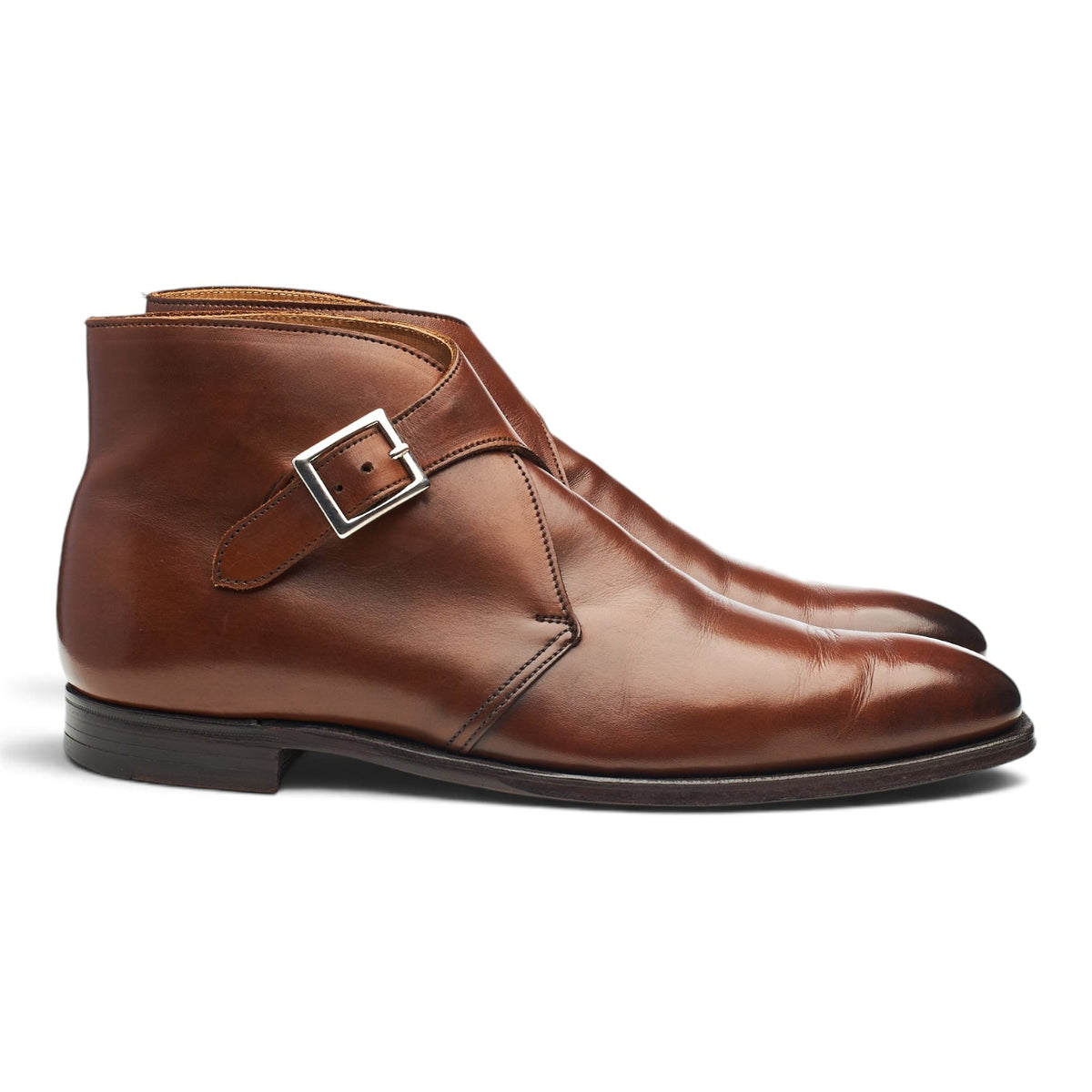 'Bagshot 2' Brown Leather Monk Strap Boots UK 6.5 E