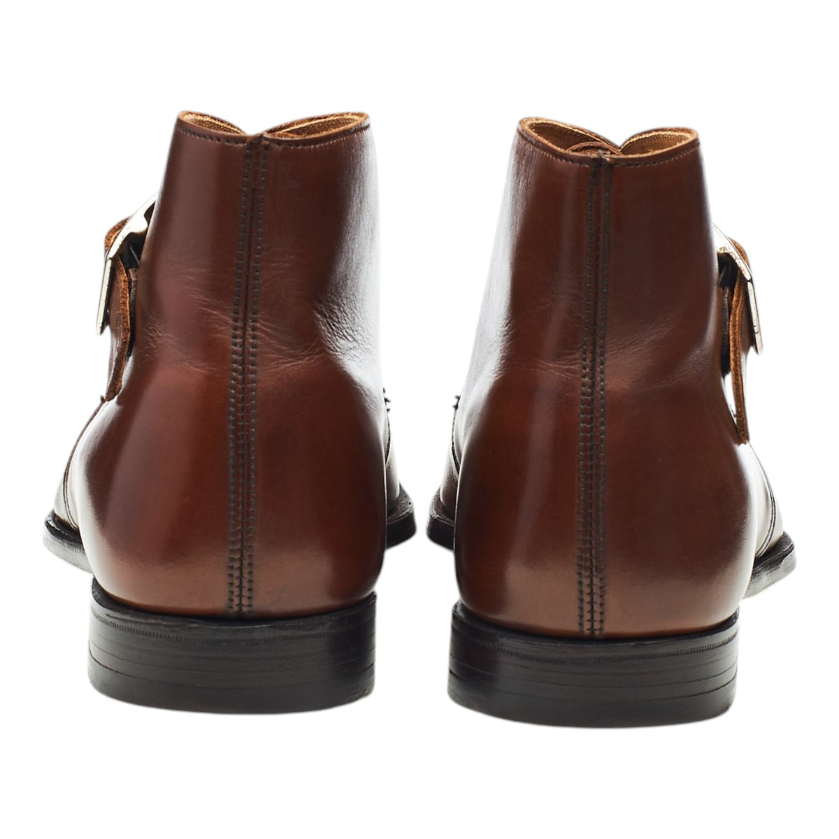 'Bagshot 2' Brown Leather Monk Strap Boots UK 6.5 E