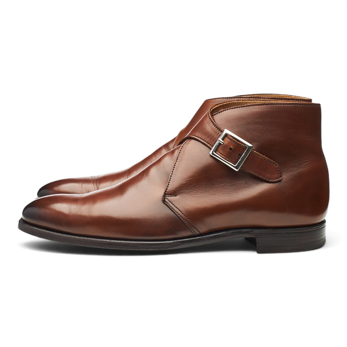 'Bagshot 2' Brown Leather Monk Strap Boots UK 6.5 E