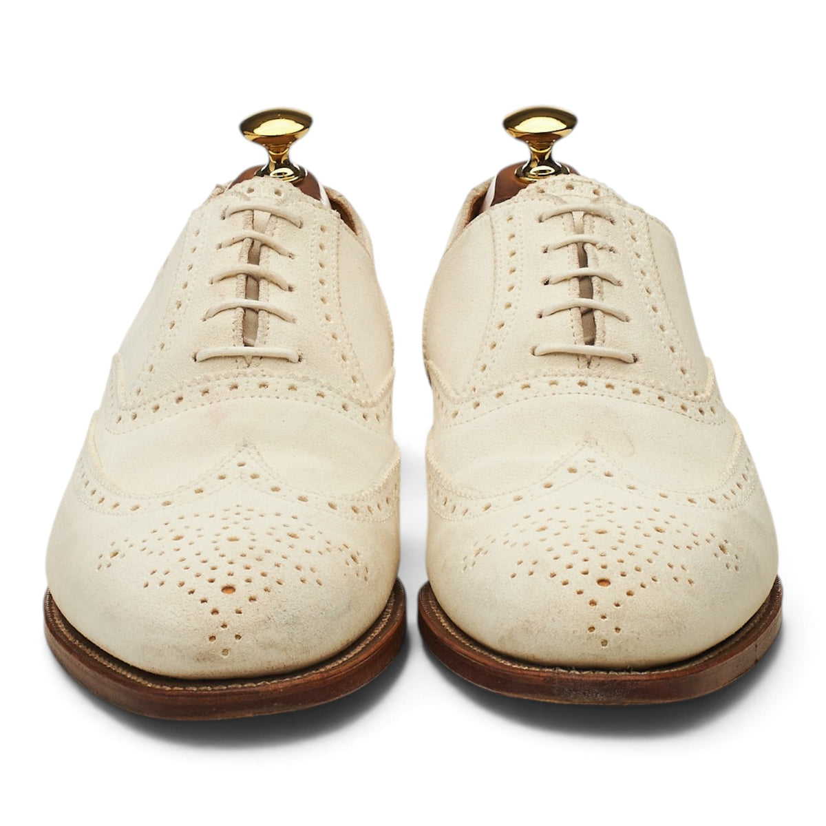 Peal & Co White Suede Oxford Brogues UK 6.5 US 7.5 D