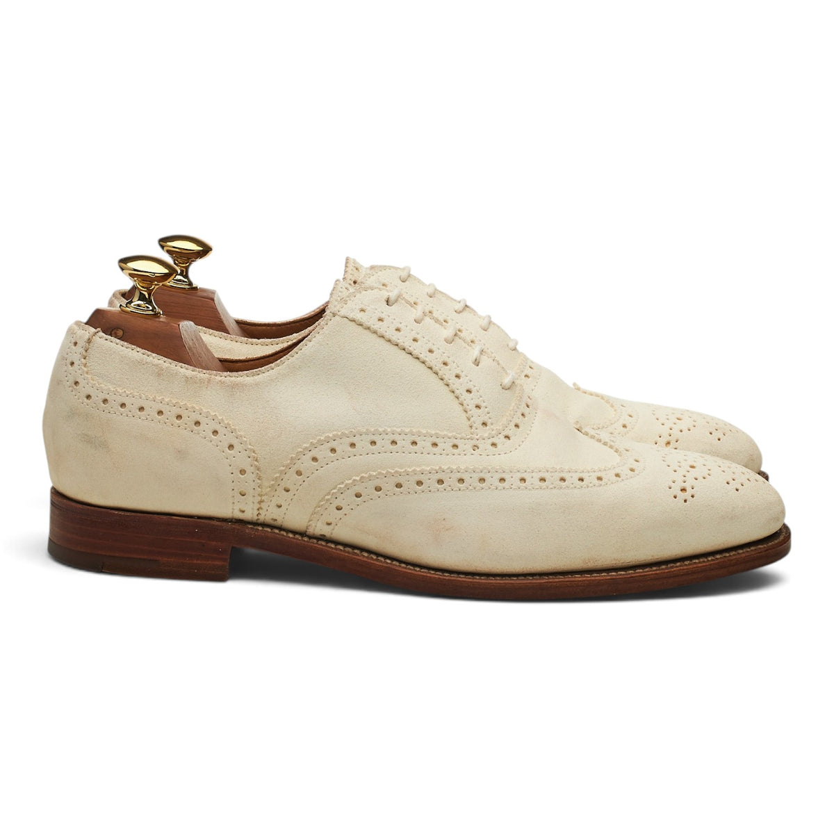 Peal & Co White Suede Oxford Brogues UK 6.5 US 7.5 D