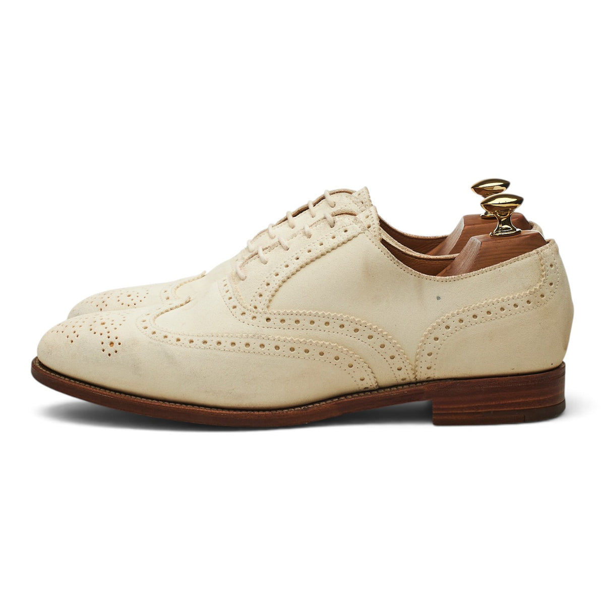 Peal & Co White Suede Oxford Brogues UK 6.5 US 7.5 D