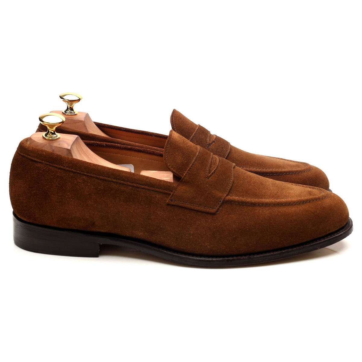 &#39;Harvard&#39; Tan Brown Suede Loafers UK 10.5