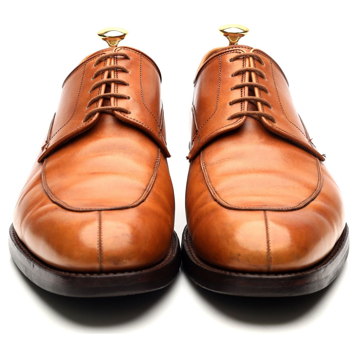 &#39;Langdon&#39; Tan Brown Leather Split Toe Derby UK 9.5 E