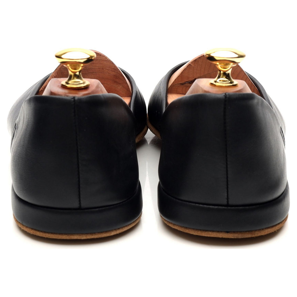 &#39;Hermes 03&#39; Black Leather Slippers UK 9 F