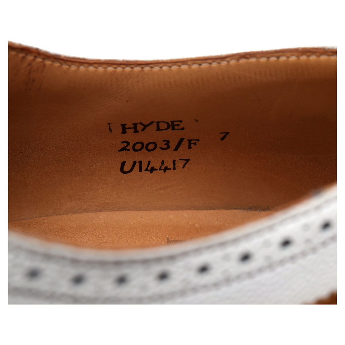 &#39;Hyde&#39; Tan Brown Brown White Leather Spectator Brogues UK 7 F