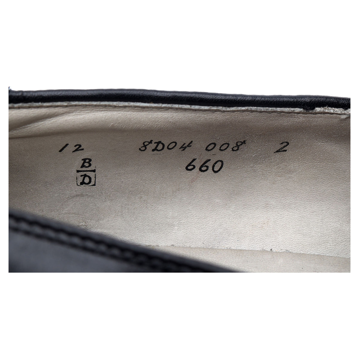 &#39;660&#39; Black Leather Tassel Loafers UK 11.5 US 12 D