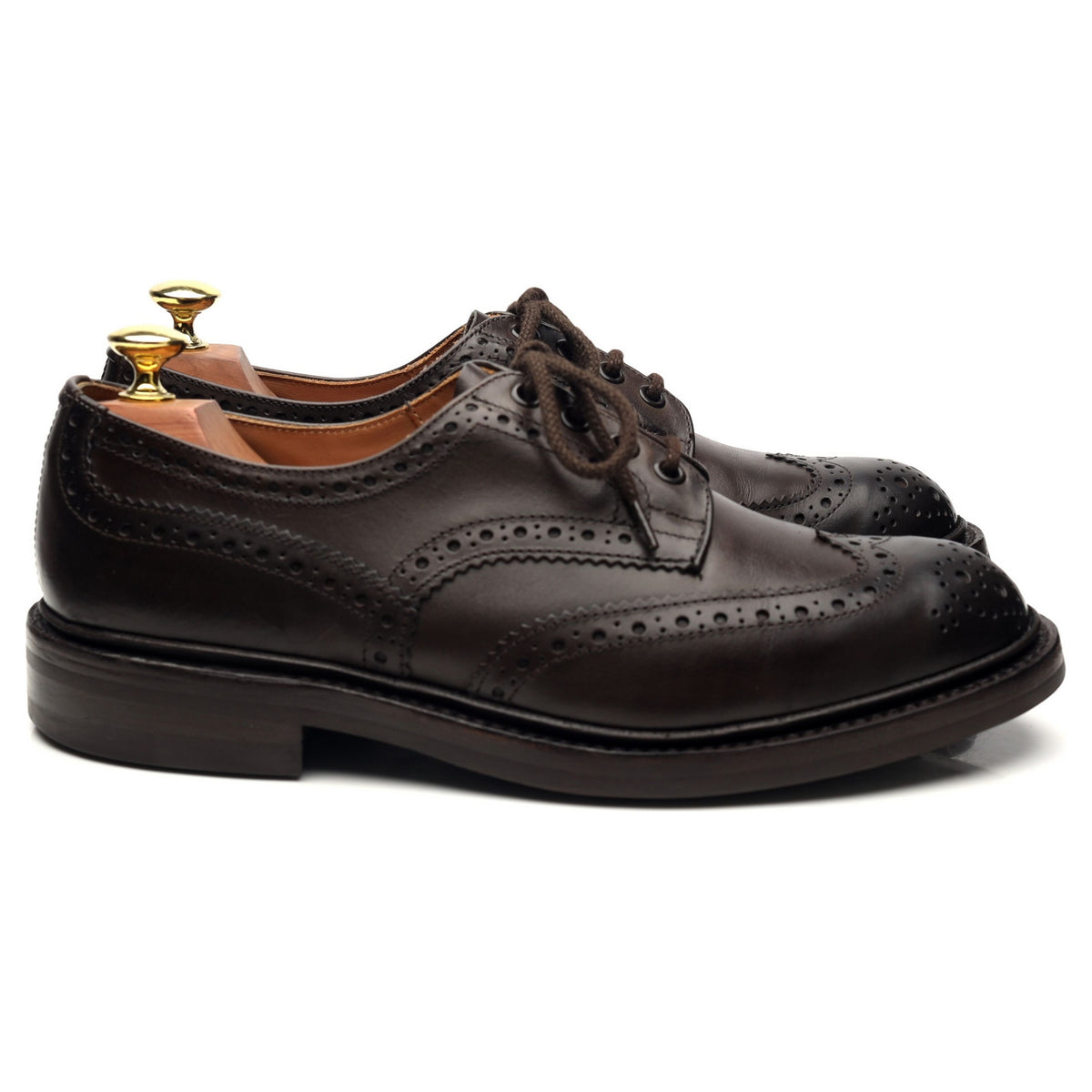 &#39;Bourton&#39; Dark Brown Leather Derby Brogues UK 7.5