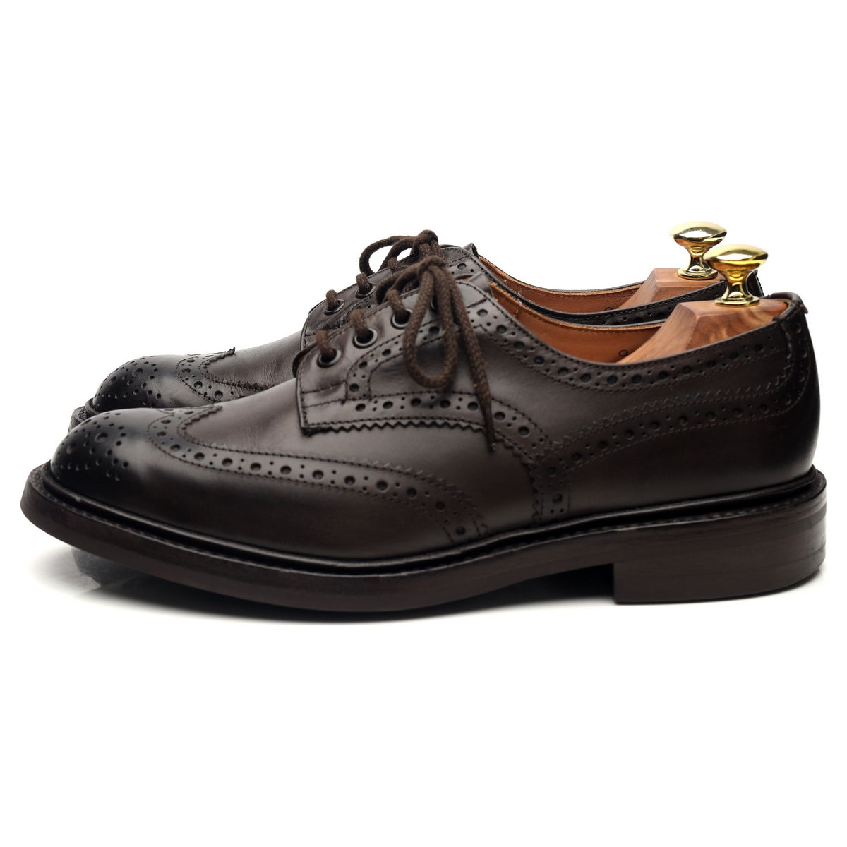 &#39;Bourton&#39; Dark Brown Leather Derby Brogues UK 7.5