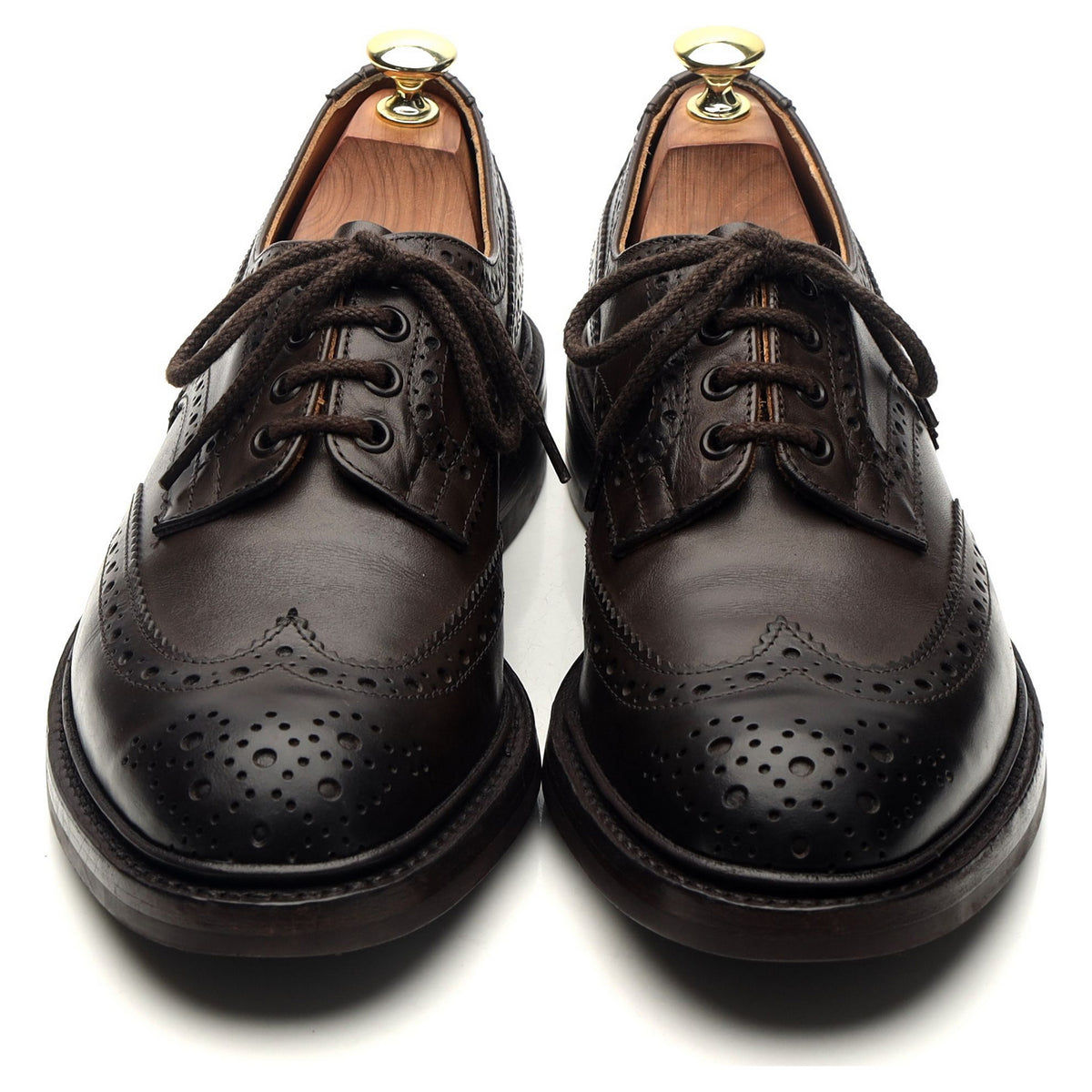 &#39;Bourton&#39; Dark Brown Leather Derby Brogues UK 7.5