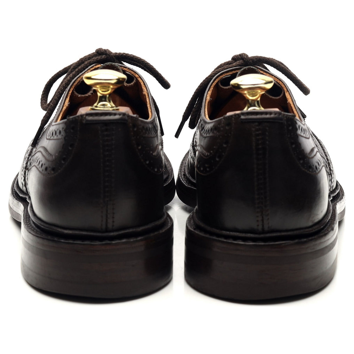 &#39;Bourton&#39; Dark Brown Leather Derby Brogues UK 7.5