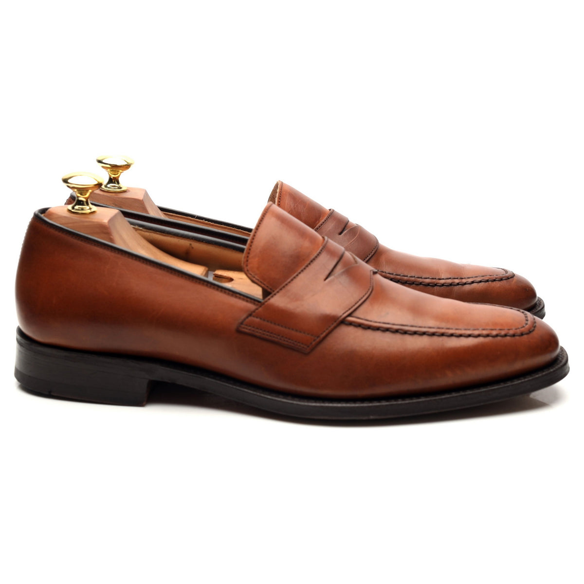 &#39;Hertford&#39; Tan Brown Leather Loafers UK 9 F