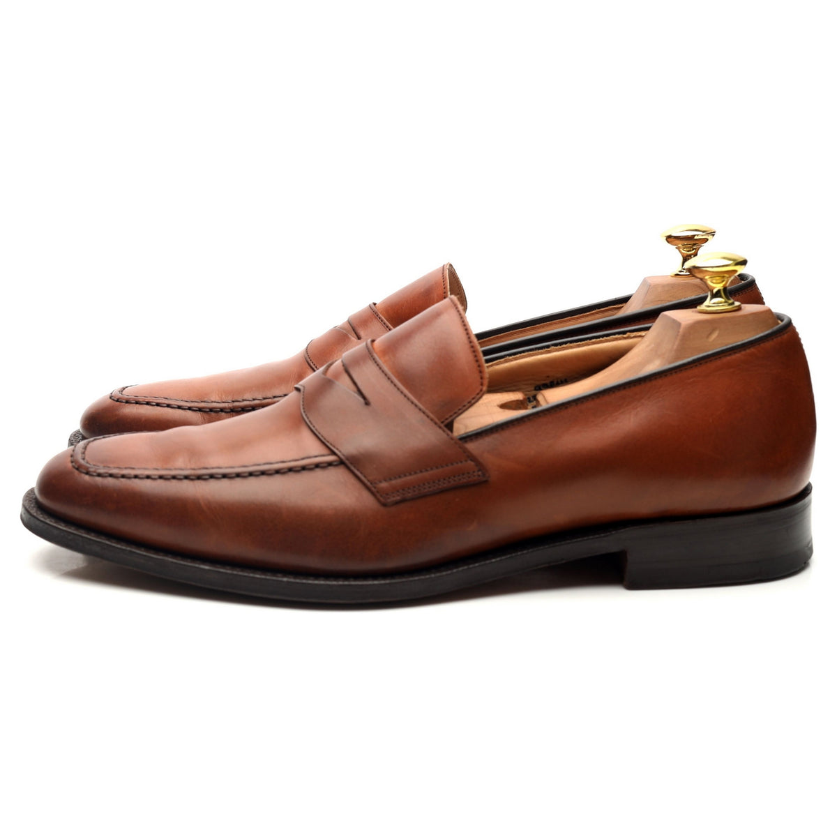 &#39;Hertford&#39; Tan Brown Leather Loafers UK 9 F