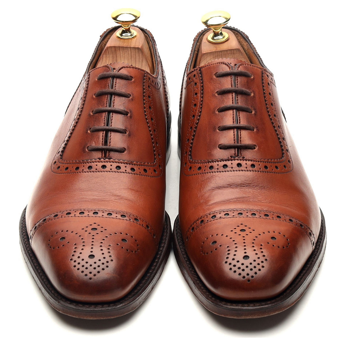 1880 &#39;Strand&#39; Tan Brown Leather Oxford Brogues UK 8 F