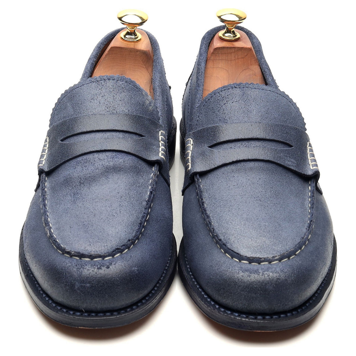 &#39;Walter&#39; Blue Suede Waxed Loafers UK 9 E