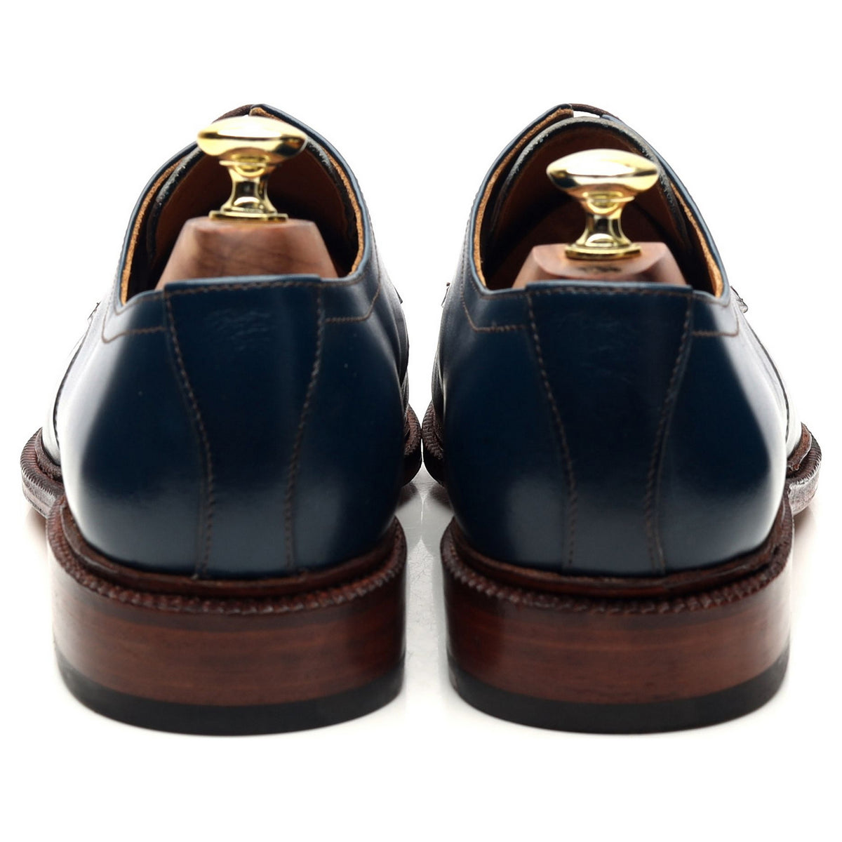 &#39;101601&#39; Navy Blue Leather Split Toe Derby UK 7.5 E