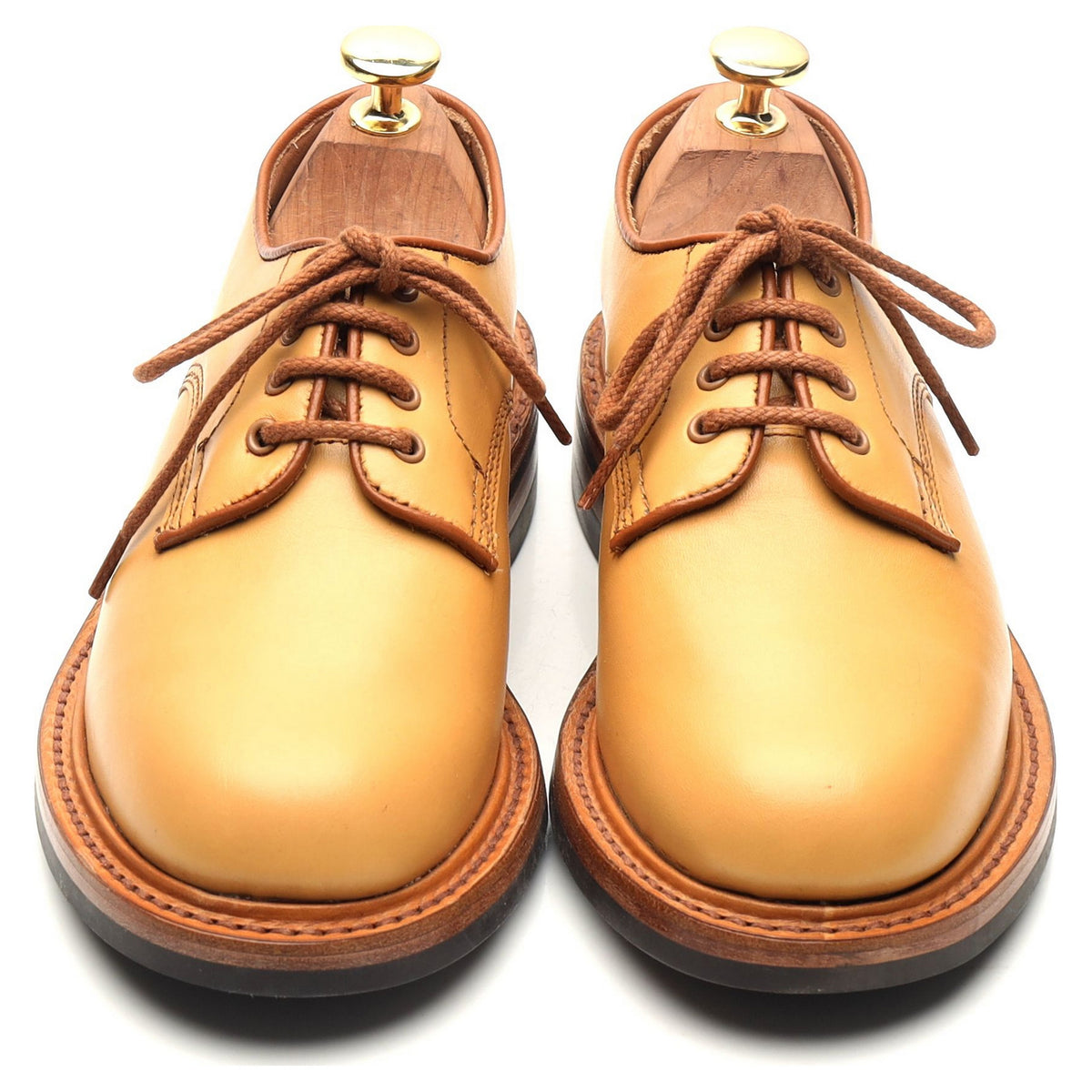 Women&#39;s &#39;Linda&#39; Light Tan Brown Leather Derby UK 3