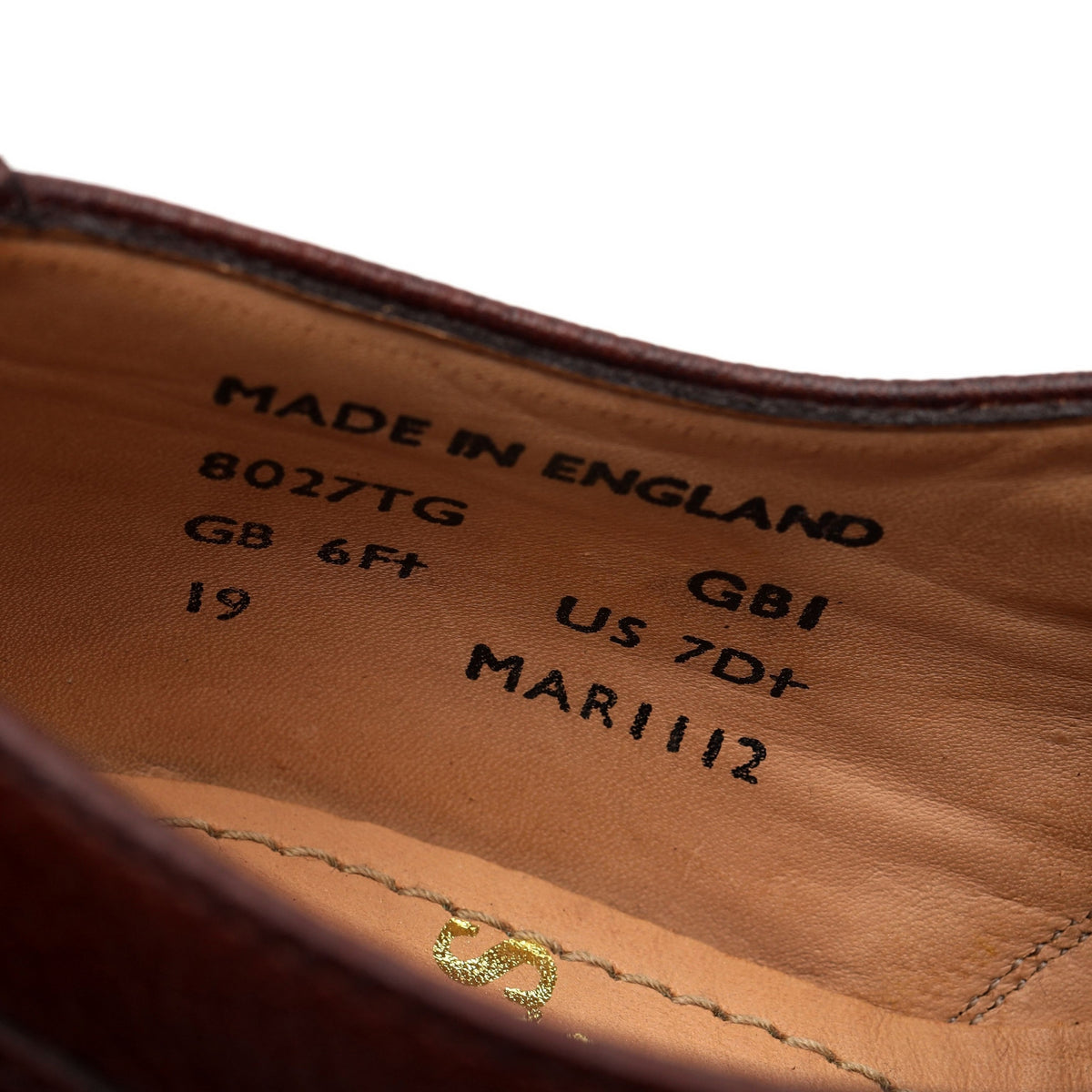 &#39;Hampstead III&#39; Tan Brown Leather Derby UK 6