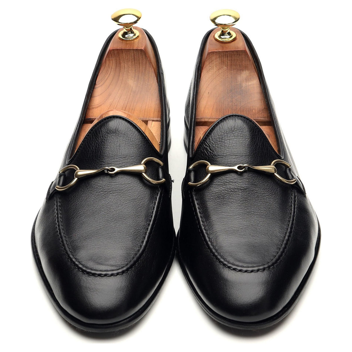 &#39;80670&#39; Black Leather Horsebit Loafers UK 8 EE