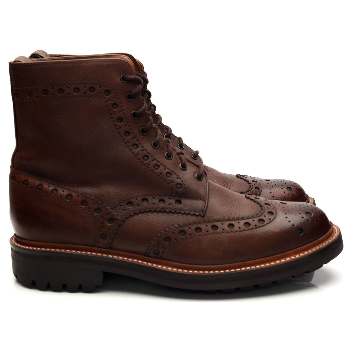 &#39;Fred&#39; Dark Brown Leather Boots UK 7 G