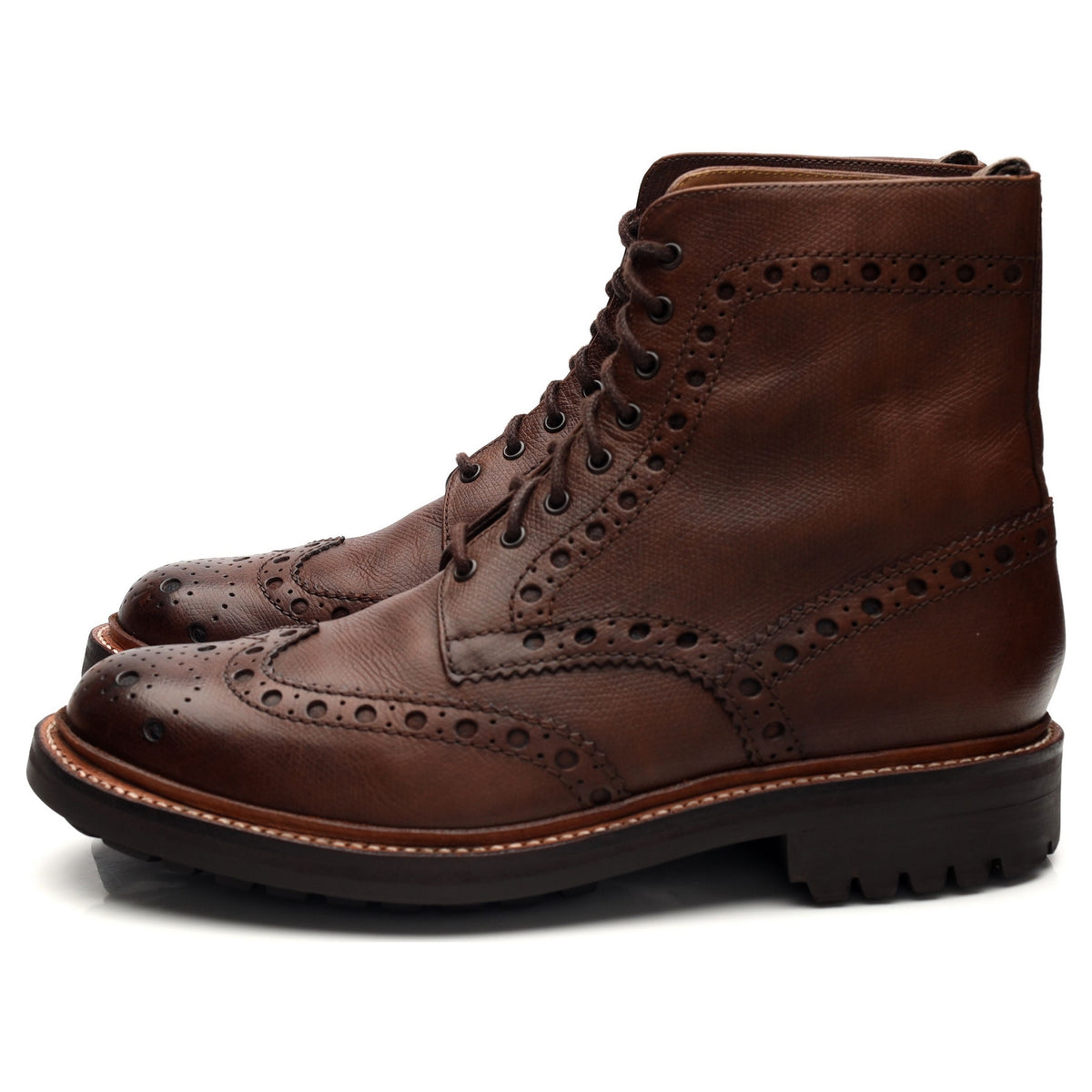 &#39;Fred&#39; Dark Brown Leather Boots UK 7 G