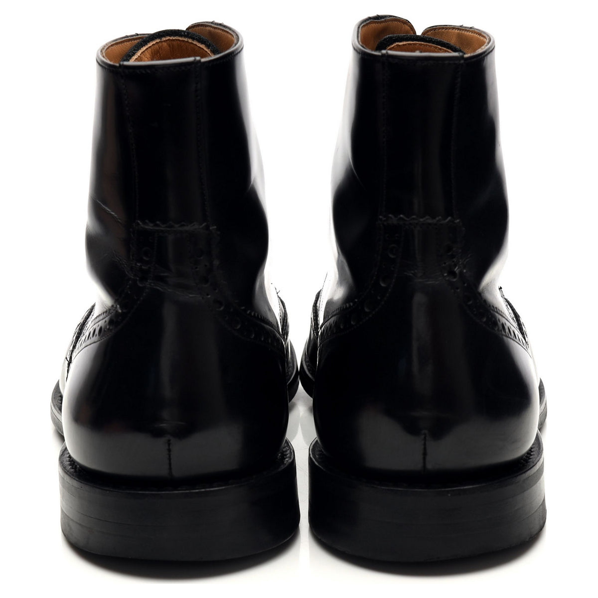 &#39;Renwick&#39; Black Leather Brogue Boots UK 10.5 G