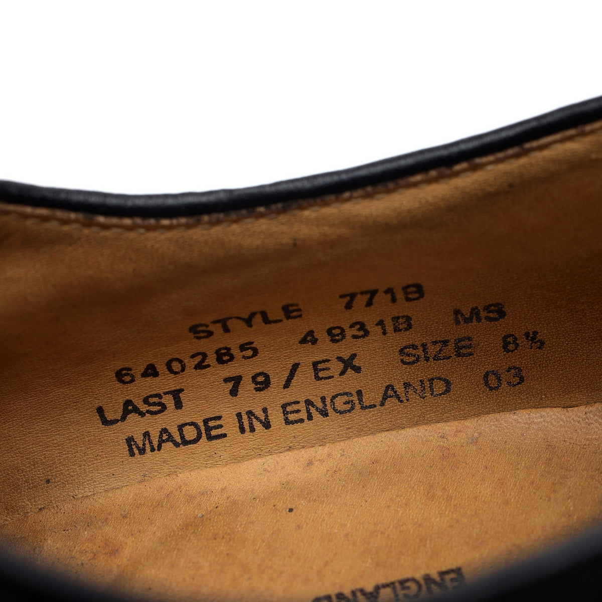 &#39;771&#39; Black Leather Derby UK 8.5 EX
