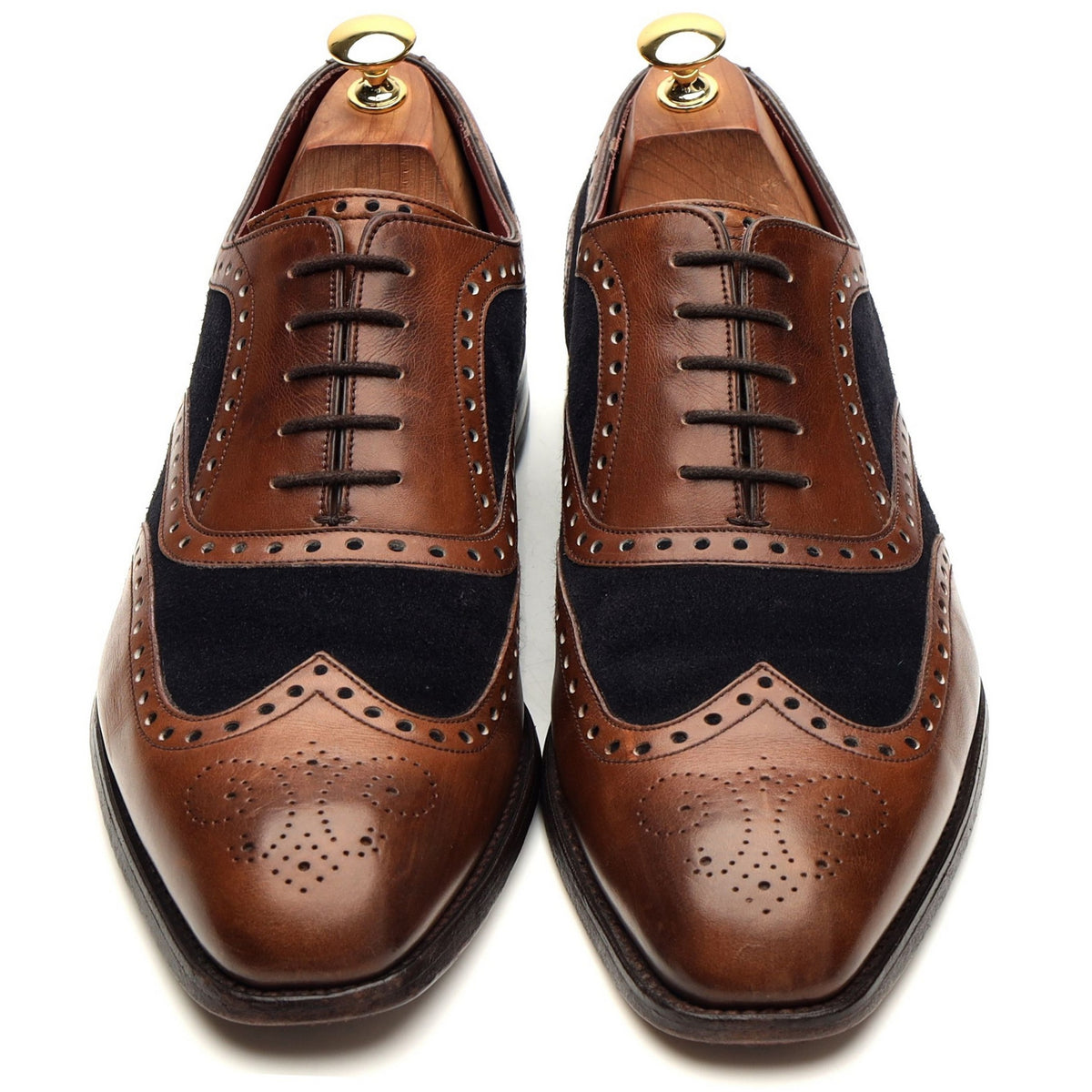 Brown / Blue Two Tone Leather Spectator Brogue UK 9 F