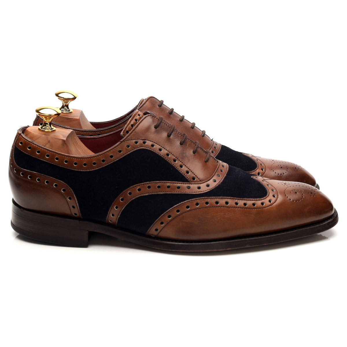 Brown / Blue Two Tone Leather Spectator Brogue UK 9 F