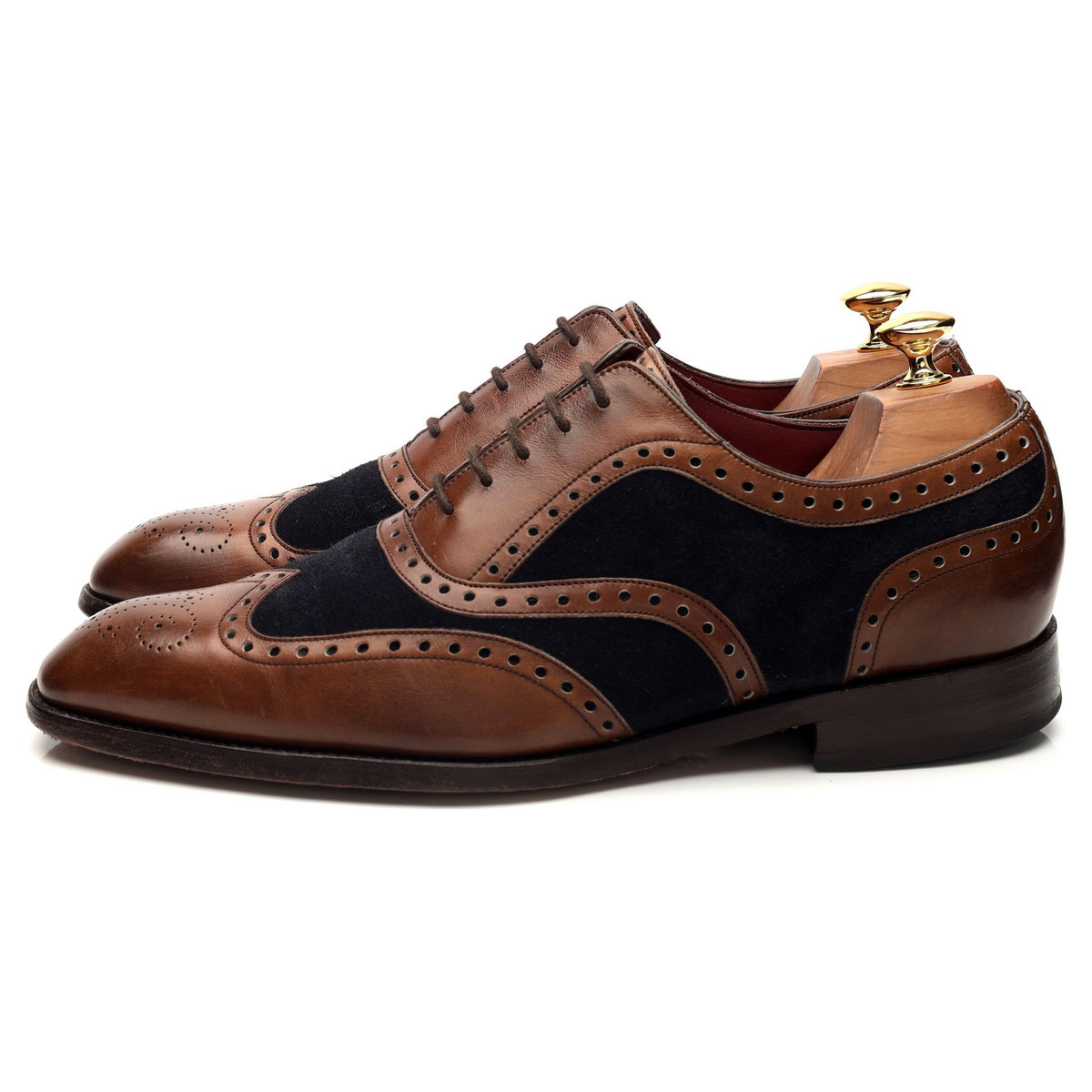 Brown / Blue Two Tone Leather Spectator Brogue UK 9 F