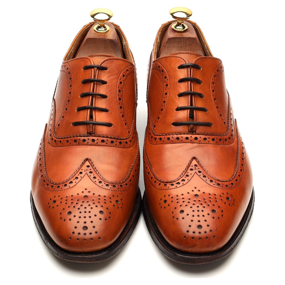 &#39;Dartmouth&#39; Tan Brown Leather Oxford Brogues UK 8.5 F