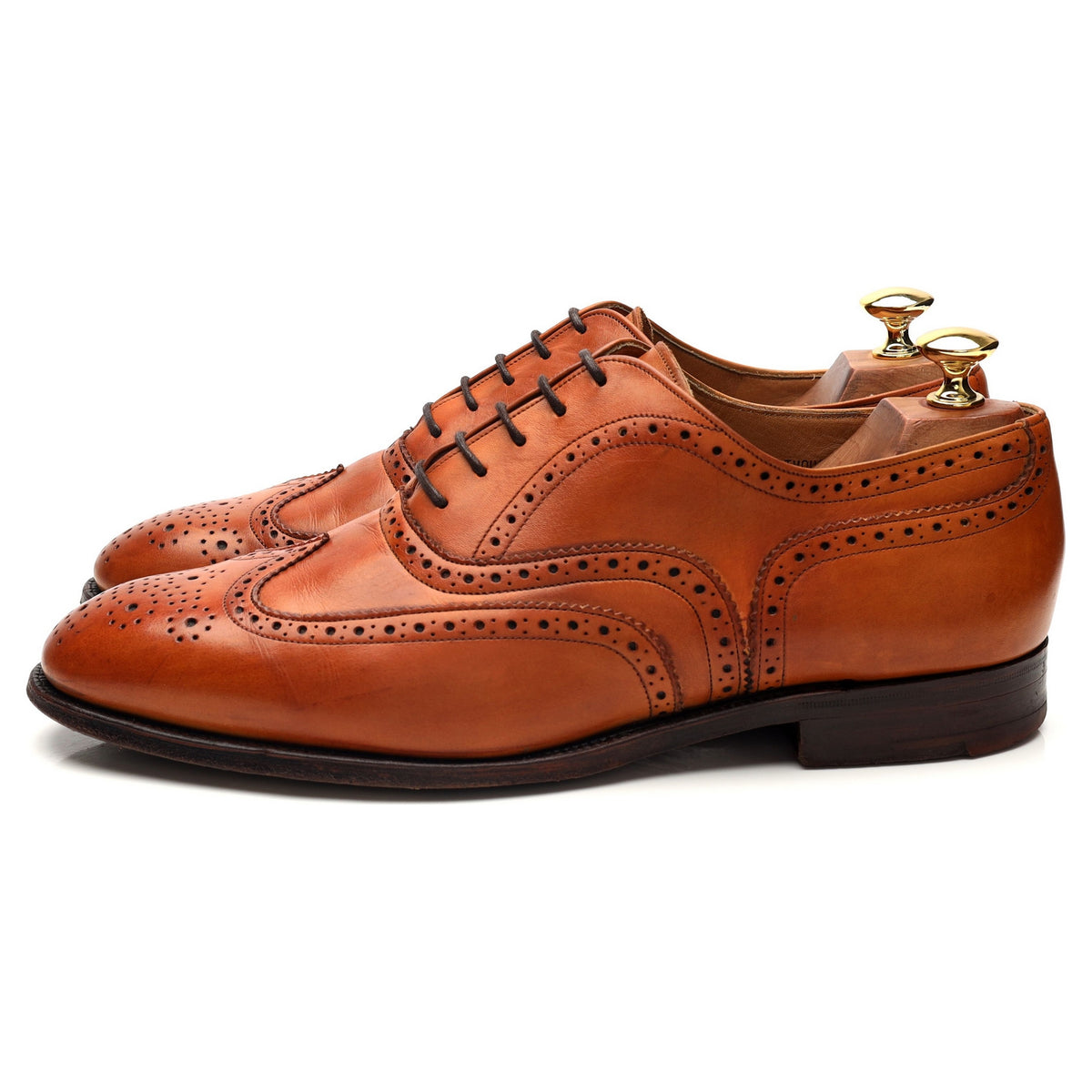 &#39;Dartmouth&#39; Tan Brown Leather Oxford Brogues UK 8.5 F