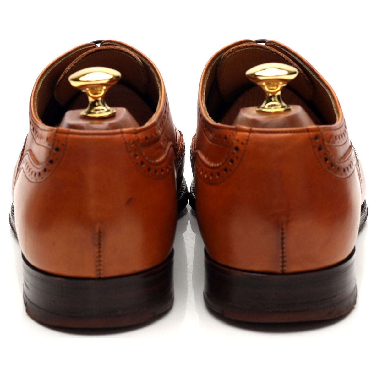 &#39;Dartmouth&#39; Tan Brown Leather Oxford Brogues UK 8.5 F