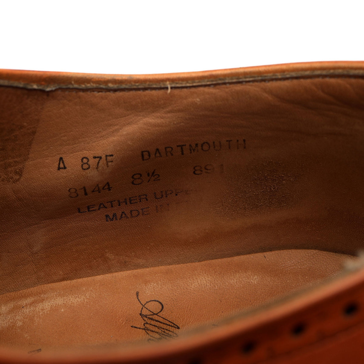 &#39;Dartmouth&#39; Tan Brown Leather Oxford Brogues UK 8.5 F