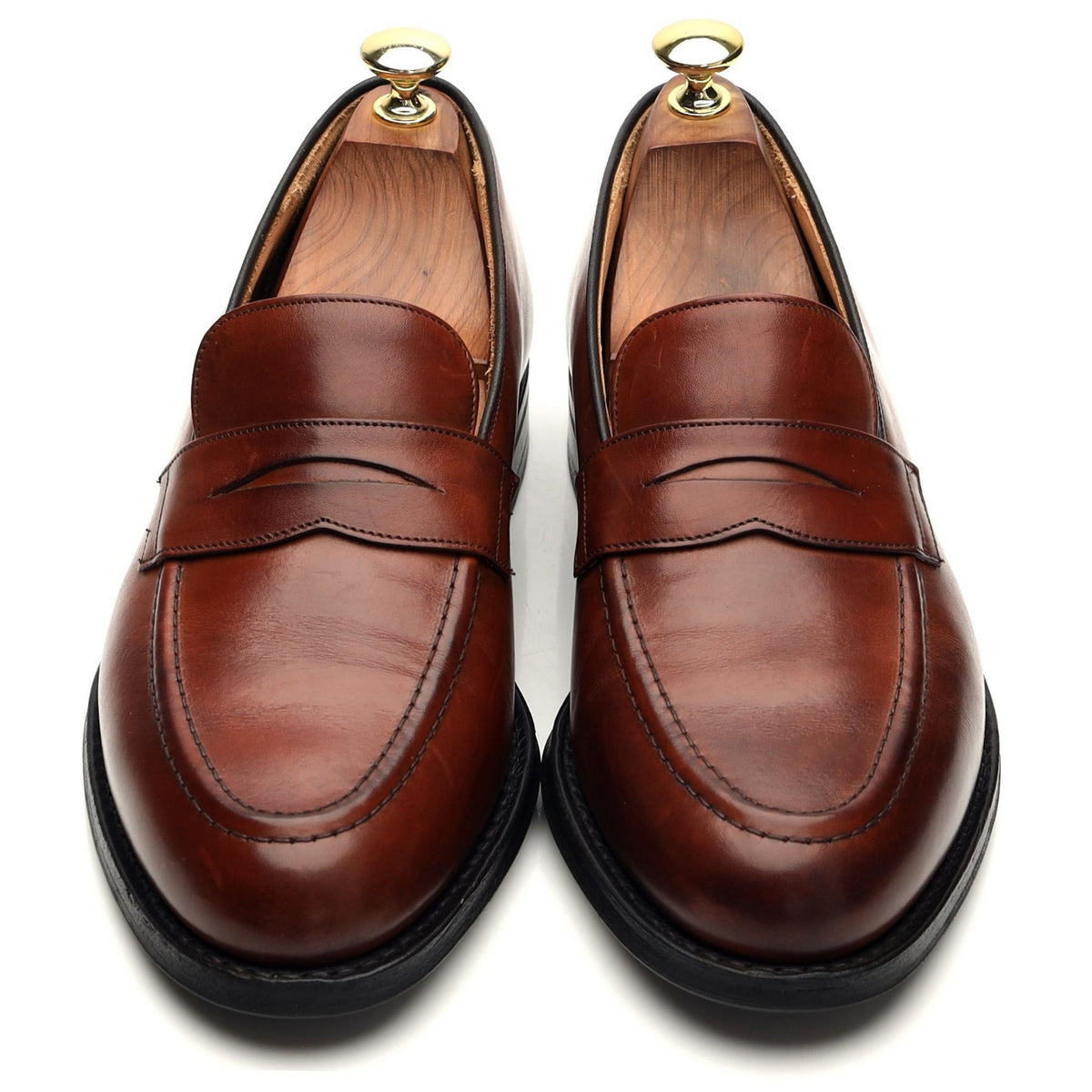 &#39;Netton&#39; Tan Brown Leather Loafers UK 8 F