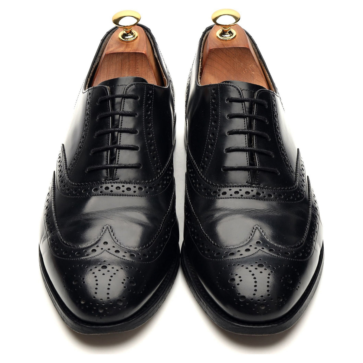 &#39;Albert&#39; Black Leather Oxford Brogues UK 9 G