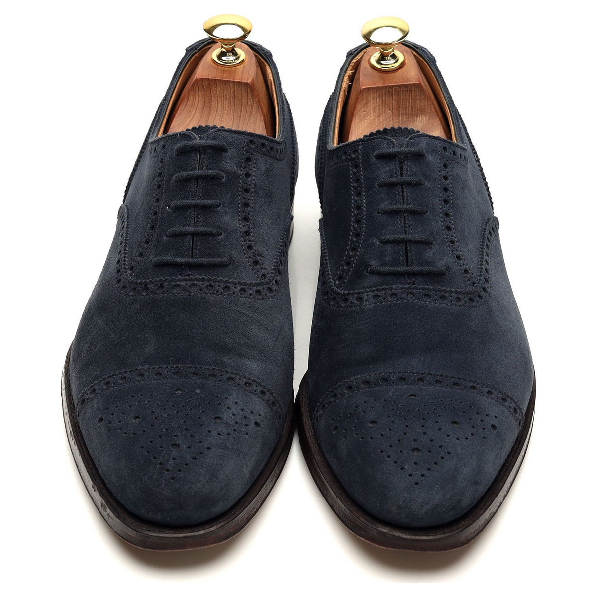 &#39;Westfield&#39; Navy Blue Suede Oxford Brogue UK 8 E