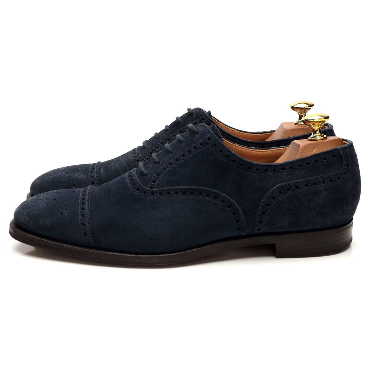 &#39;Westfield&#39; Navy Blue Suede Oxford Brogue UK 8 E