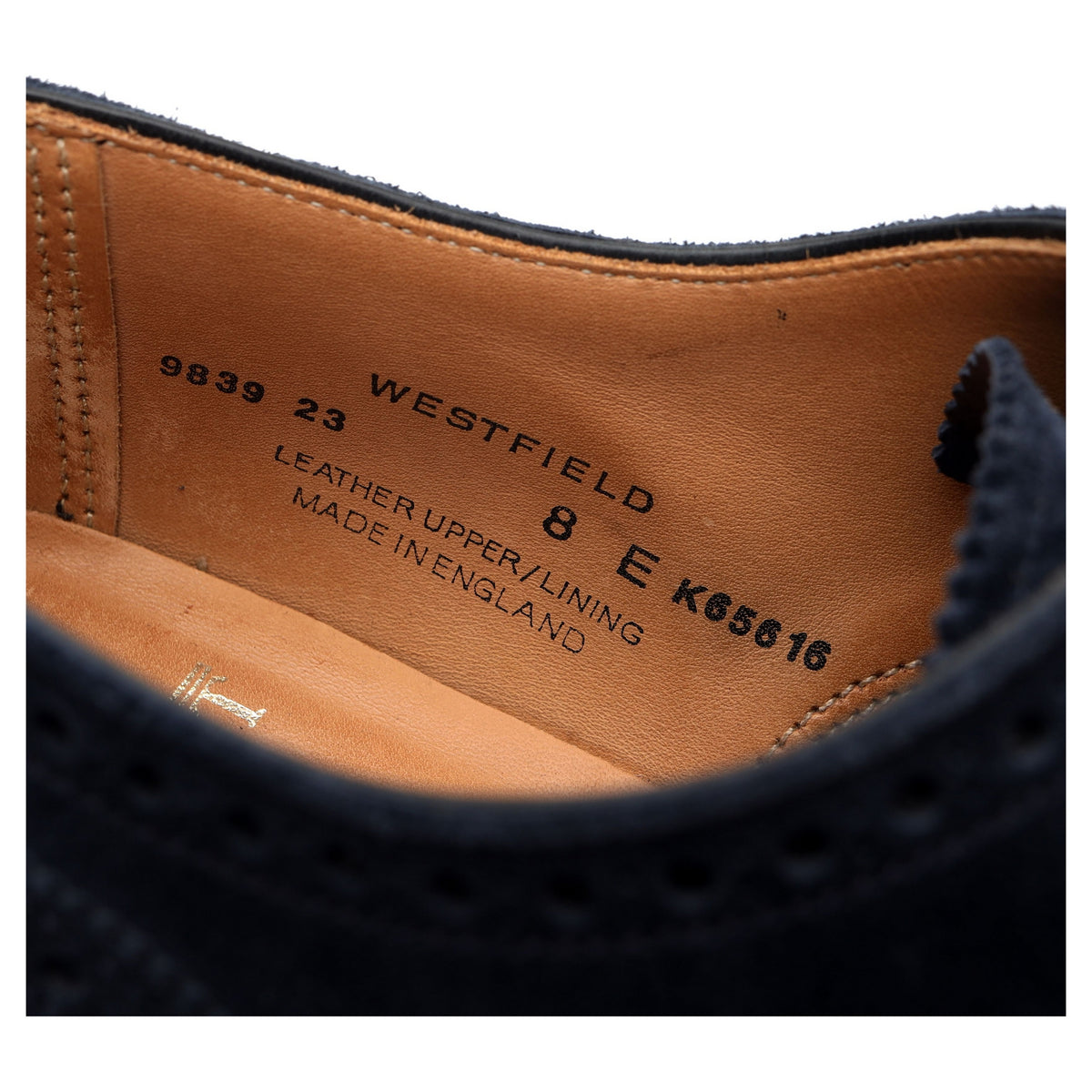 &#39;Westfield&#39; Navy Blue Suede Oxford Brogue UK 8 E