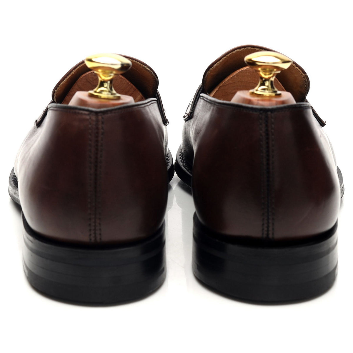&#39;Netton&#39; Dark Brown Leather Loafers UK 8.5 F