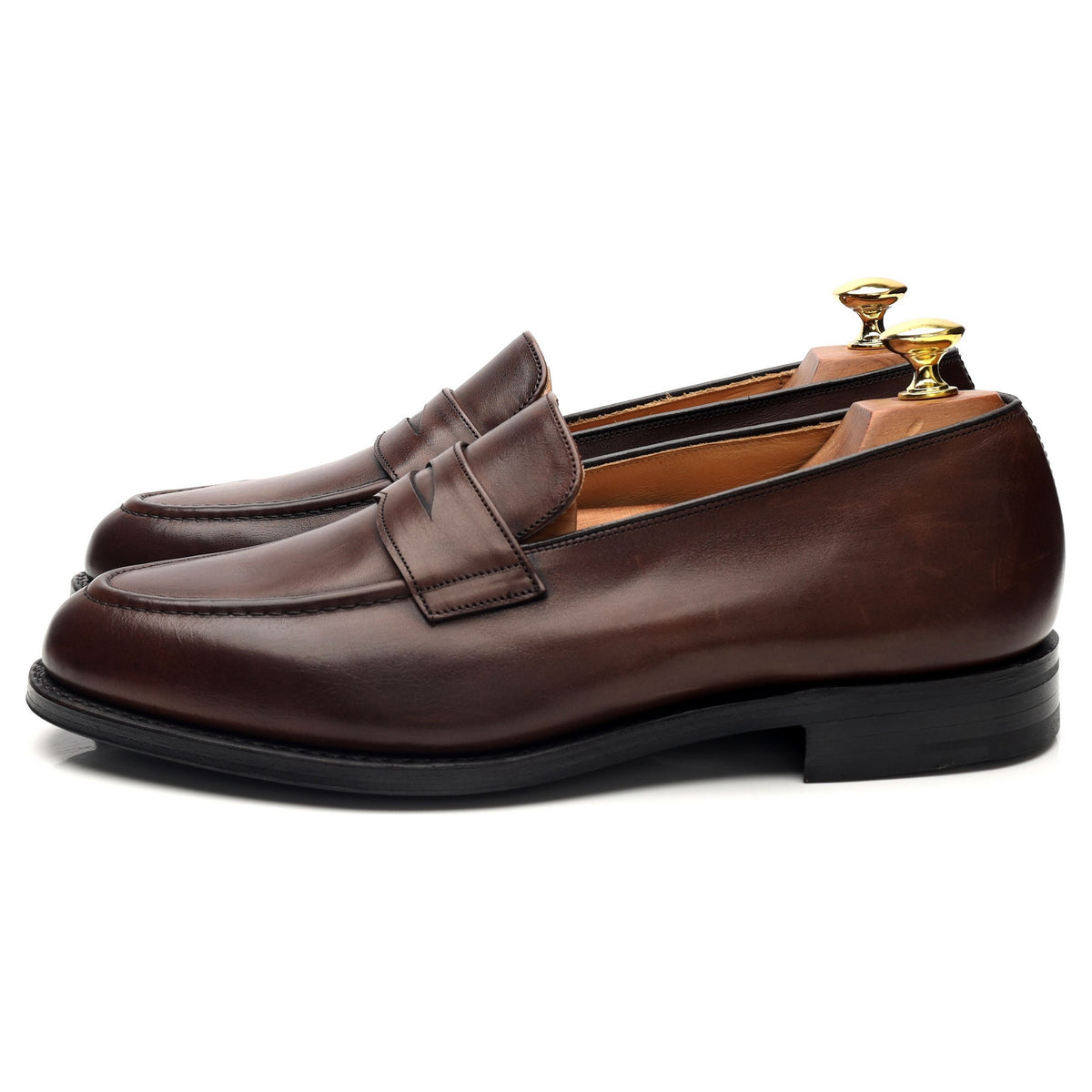 &#39;Netton&#39; Dark Brown Leather Loafers UK 8.5 F