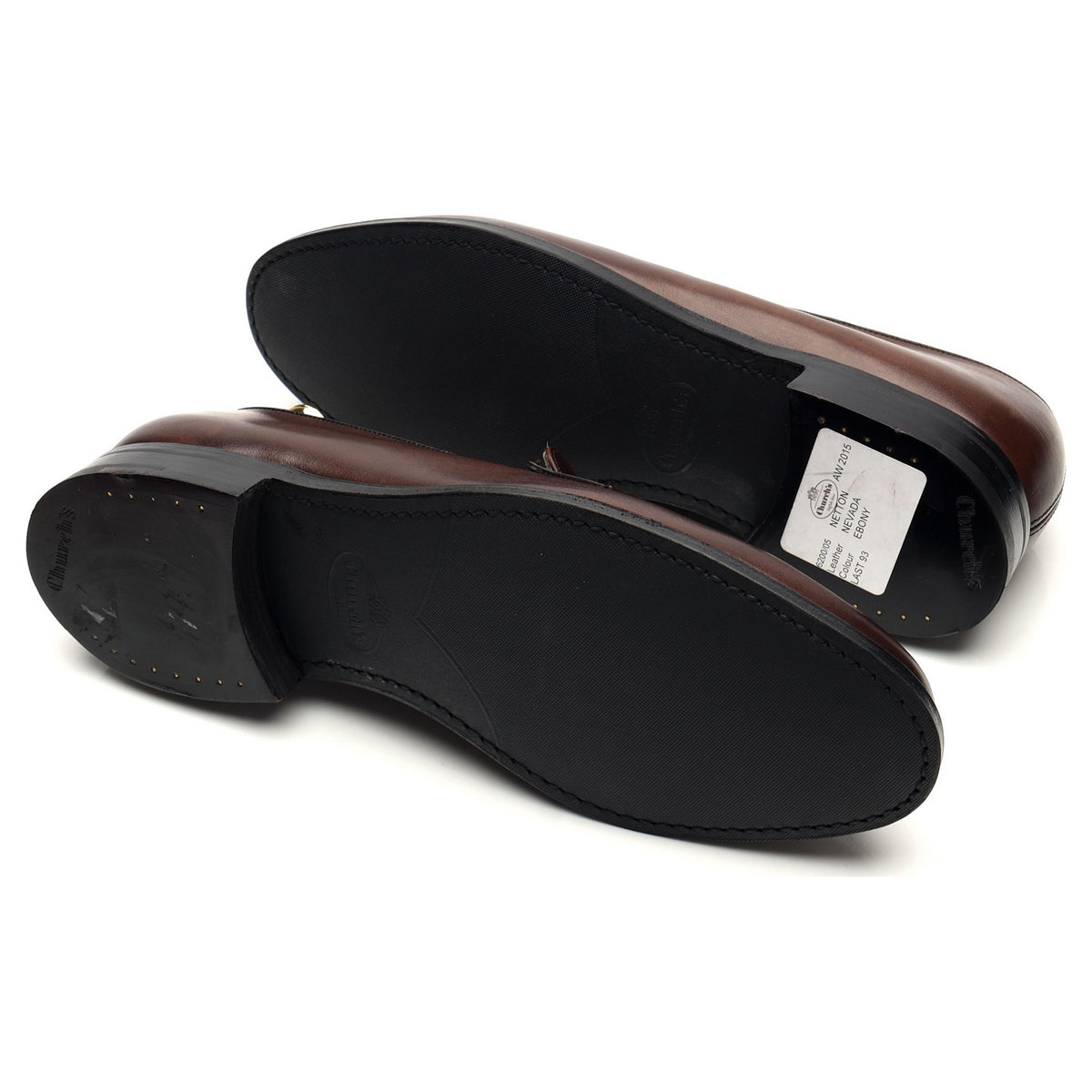 &#39;Netton&#39; Dark Brown Leather Loafers UK 8.5 F