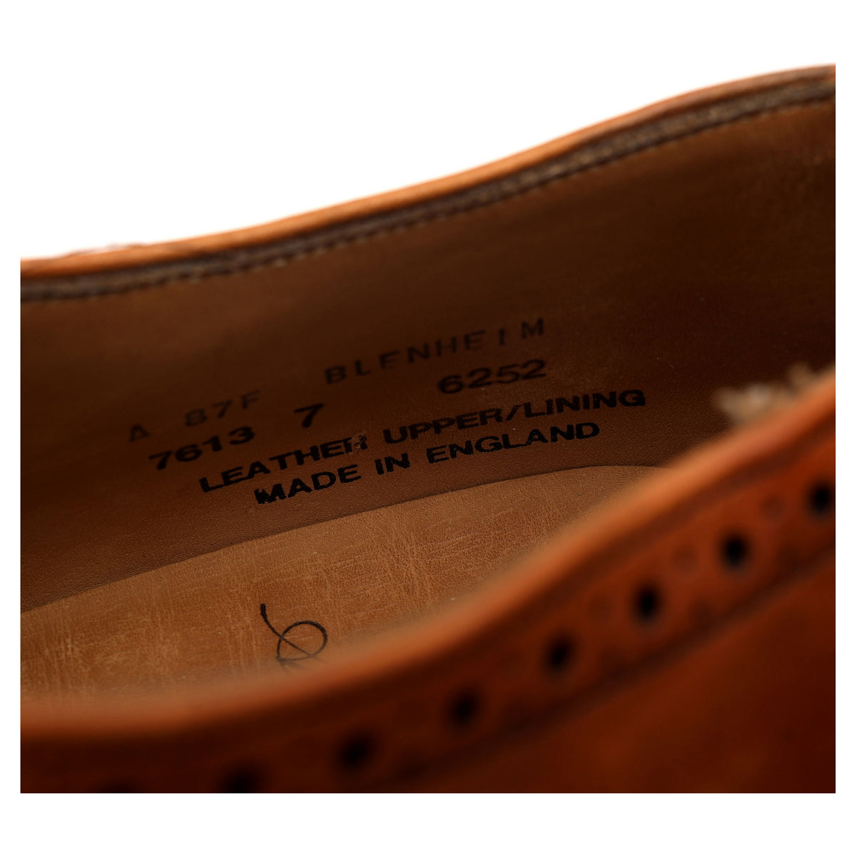 &#39;Blenheim&#39; Tan Brown Leather Oxford Brogues UK 7 F