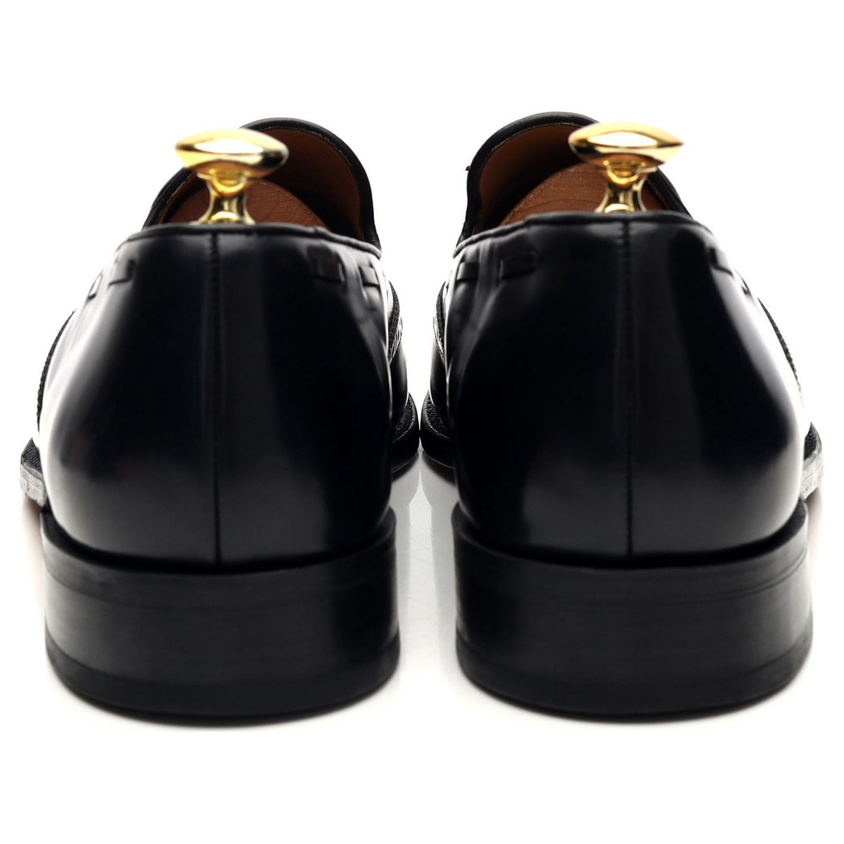 &#39;Clive&#39; Black Leather Tassel Loafers UK 8.5 F
