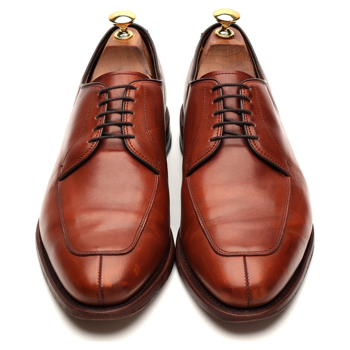 &#39;Delray&#39; Tan Brown Leather Derby Split Toe UK 9 US 10 D