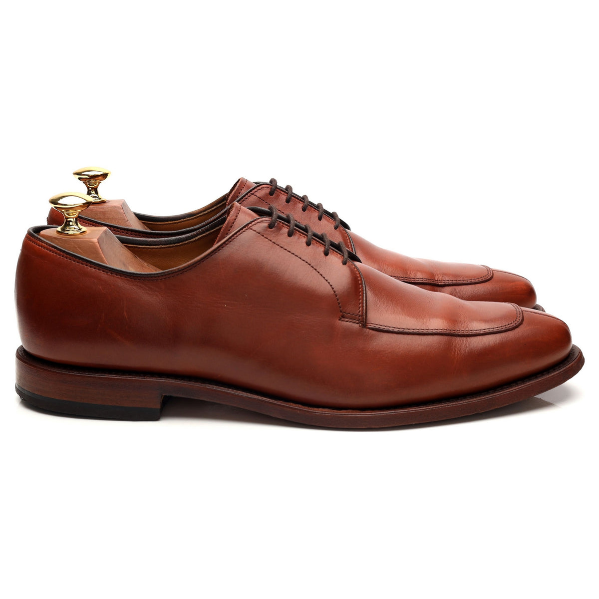 &#39;Delray&#39; Tan Brown Leather Derby Split Toe UK 9 US 10 D