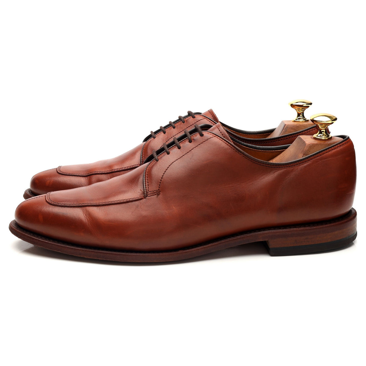 &#39;Delray&#39; Tan Brown Leather Derby Split Toe UK 9 US 10 D