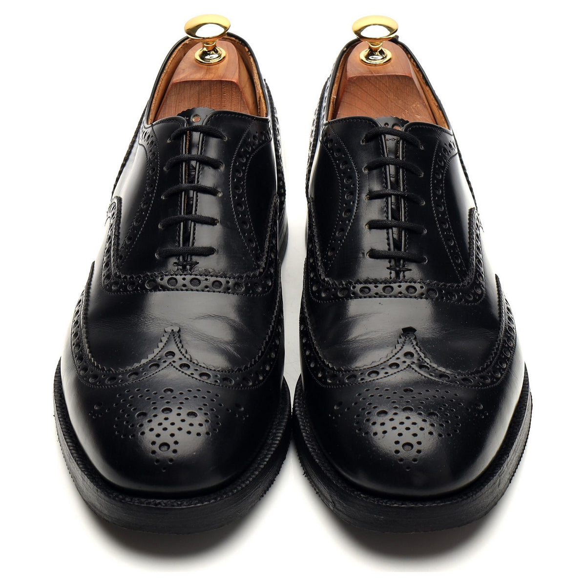 &#39;Burwood&#39; Black Leather Oxford Brogues UK 9.5 F