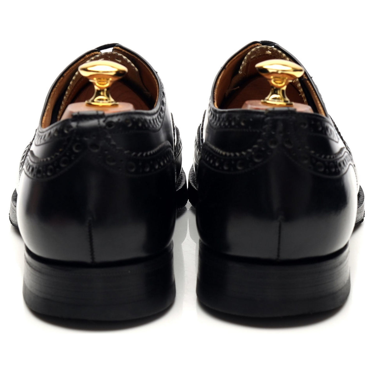 &#39;Burwood&#39; Black Leather Oxford Brogues UK 9.5 F
